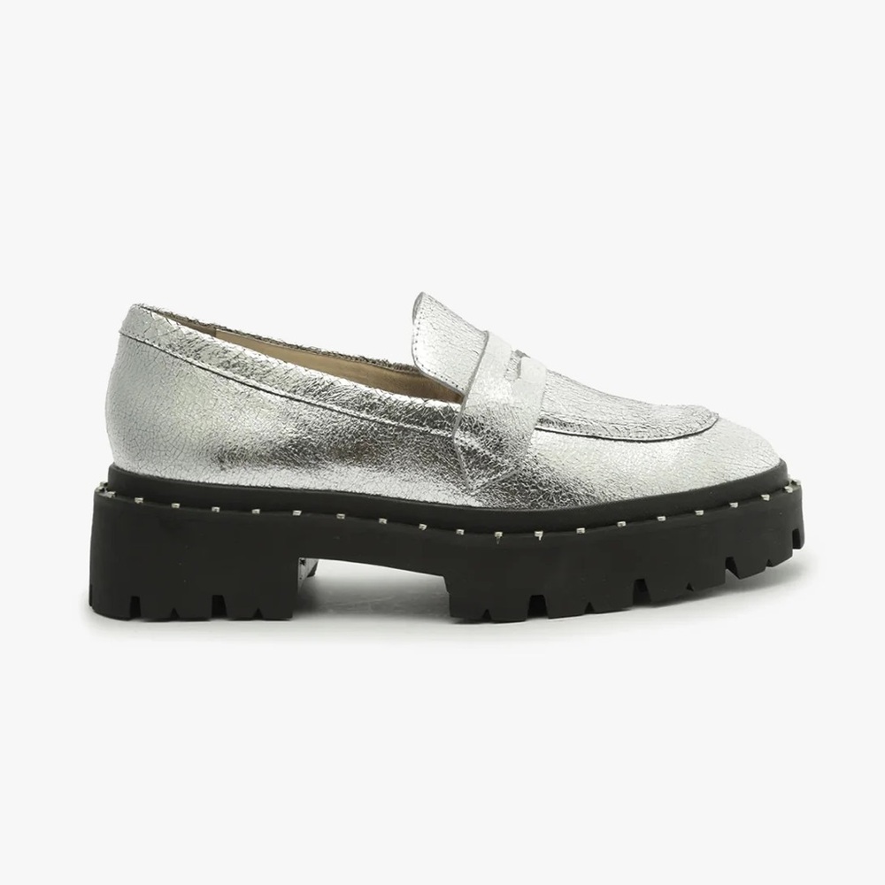 Schutz Christie Studs Crackled Leather